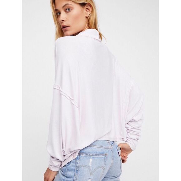 FREE PEOPLE Alameda Pullover Soft Knit Thermal  Dolman Purple Pink Size Medium - Picture 1 of 8